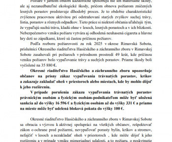 Aktuality / Opatrenia na zníženie požiarovosti - foto