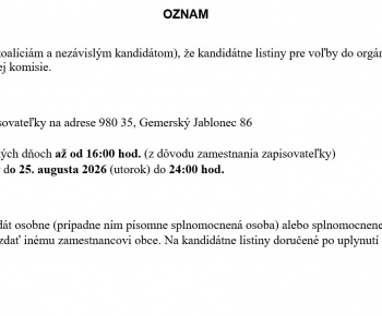 Aktuality / OZNAM - foto