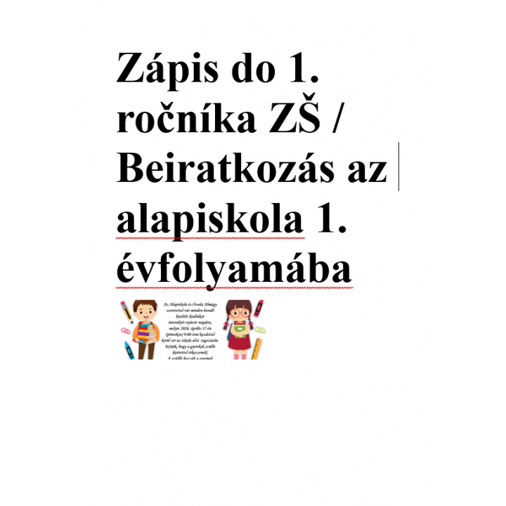 Zápis na školský rok 2026/2027